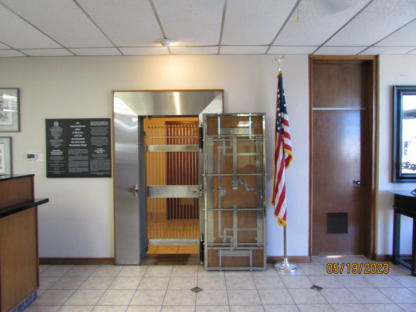 Front of bank vault